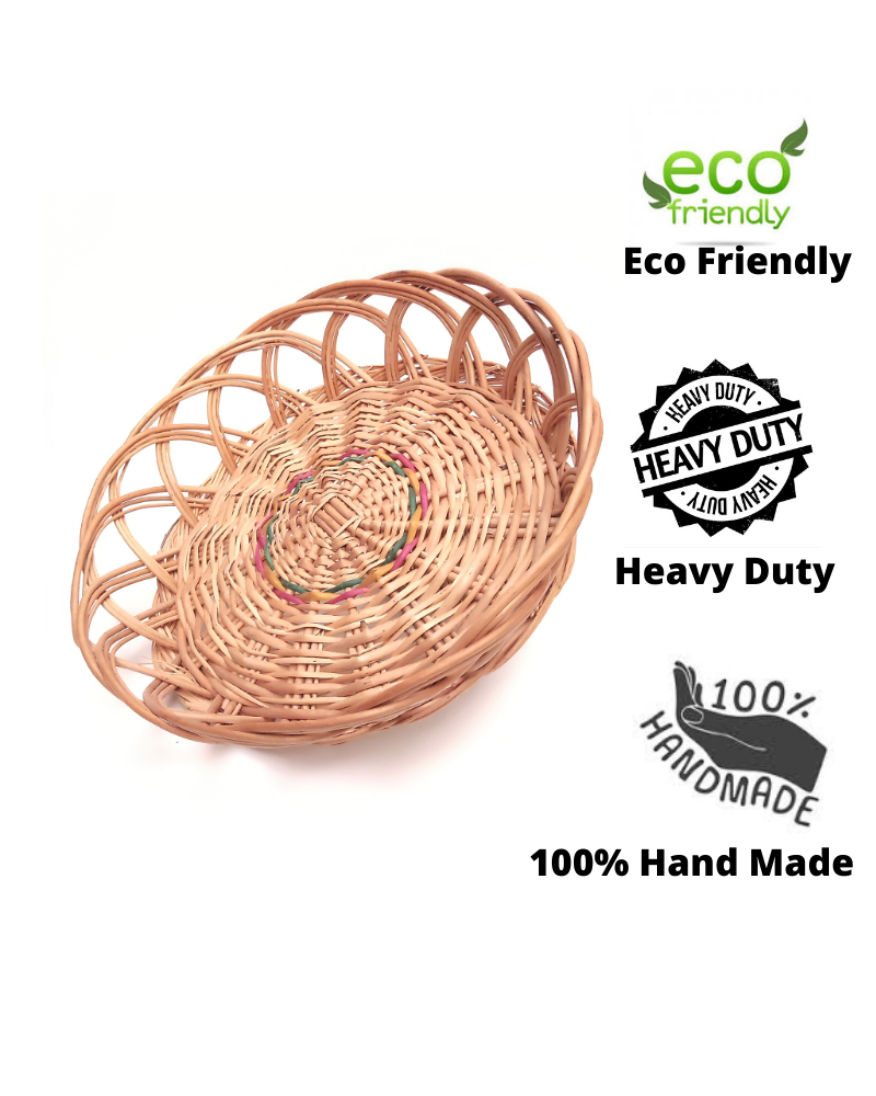 Kashmiri Willow Heavy Round Jali Basket