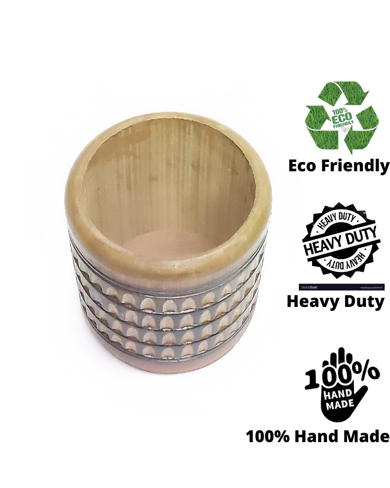 Handmade Bamboo Minakari Design Round Pen Stand