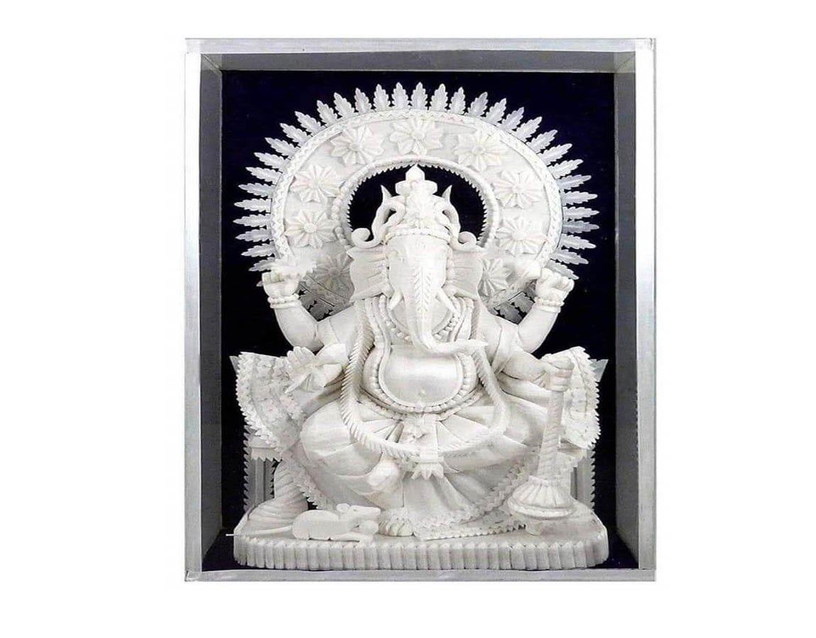 Sree Ganesh Handmade Sola Wood Icon