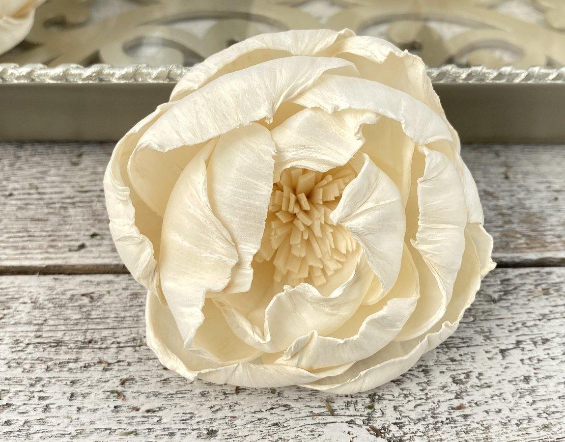White Peony Sola Wood Flower